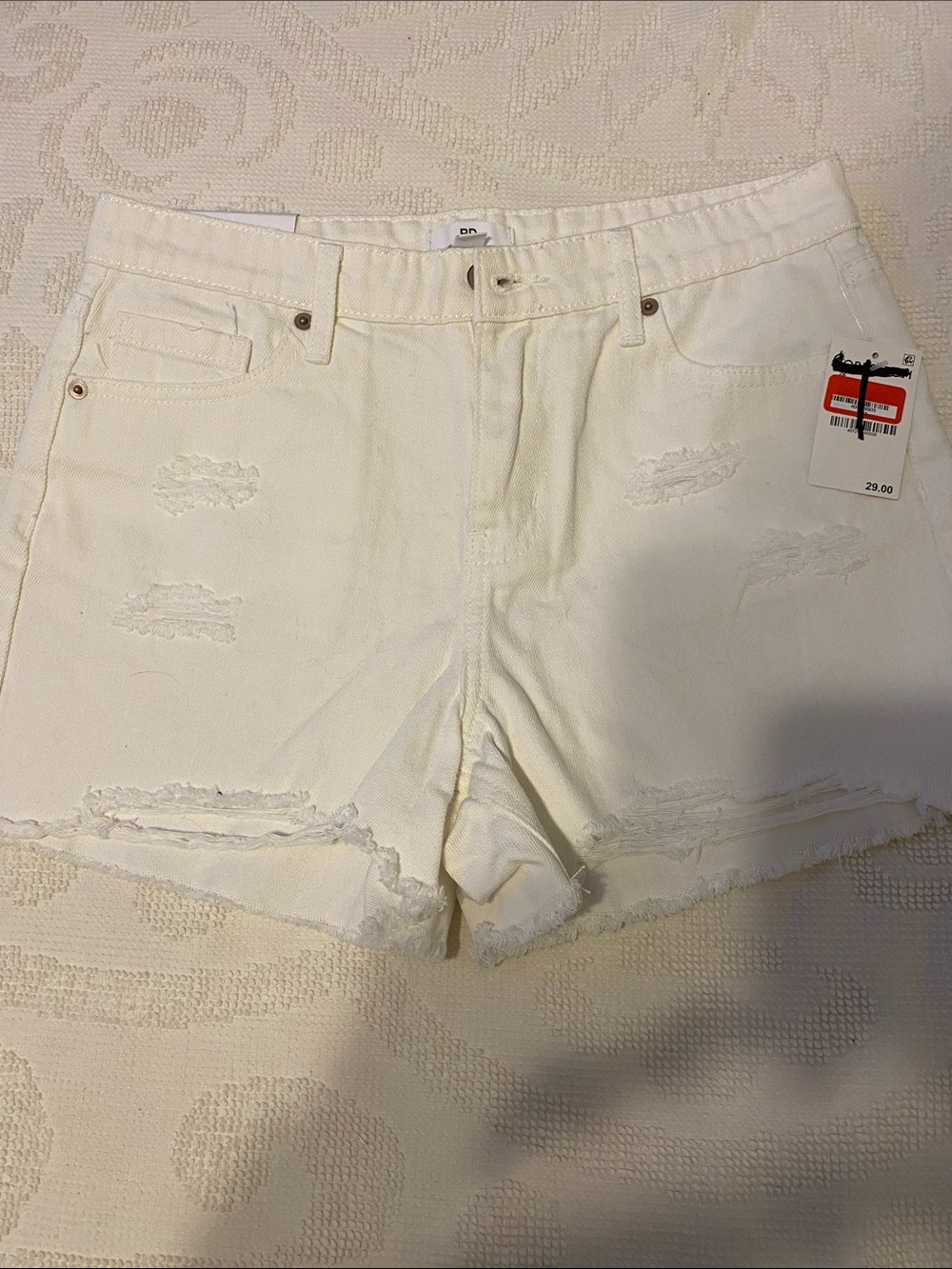 bp White Distressed Denim Shorts, from Nordstrom